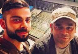 Virat Kohli sings with A.R. Rahman