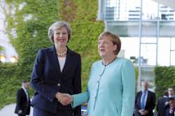 Theresa May and Angela Merkel