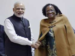 PM Modi meets Mozambique National Assembly President Veronica Macamo