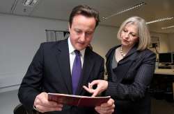 PM David Cameron with his Home Secretary Theresa May