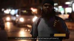 Screen grab of fighter from Islamic State video. (YouTube) 