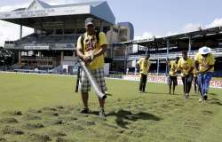 Play abandoned due to Wet outfield, Inadequate drainage system