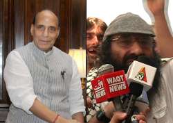 Home Minister Rajnath Singh and Syed Salahuddin 