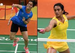 Women shuttlers Saina Nehwal and P V Sindhu 