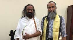 Sri Sri Ravishankar meets slain militant Burhan Wani’s father at Bengaluru ashra