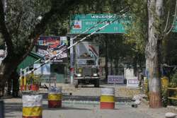 Indian army soldiers patrol inside Uri army base