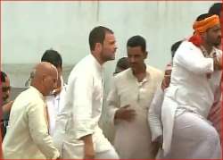 Rahul Gandhi at Hanuman Garhi temple in Ayodhya