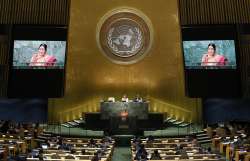 External Affairs Minister Sushma Swaraj addressing UNGA