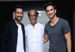  When Sushant Singh Rajput and our captain cool met megastar Rajinikanth