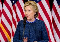 Hillary Clinton while speaking at a rally in Des Moines.