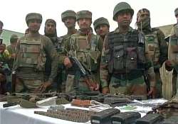 Jawans with cache of arms, ammunition seized from militants killed in Handwara