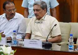 Defence Minister Manohar Parrikar with NSA Ajit Doval