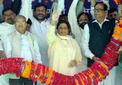 Mayawati at a rally in Lucknow.