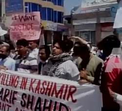 An angry mob was seen on the streets of Kotli in Pakistan-occupied Kashmir (PoK)