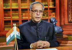 File pic of President Pranab Mukherjee addressing the nation