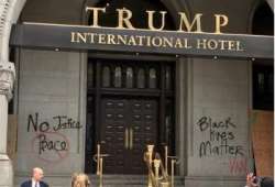 Donald Trump hotel vandalized 