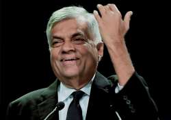 Sri Lanka PM Ranil Wickramasinghe speaks at an event in Delhi