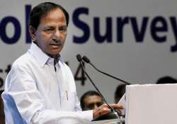 File pic - Telangana CM K Chandrasekhar Rao speaks at an event 