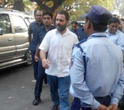 Rahul Gandhi at SBI ATM at Parliament Street in Delhi