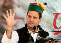 Rahul Gandhi at a rally in Dharamsala