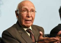 File pic of Pak diplomat Sartaj Aziz