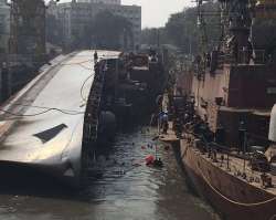 Naval ship, INS Betwa, undocking, Mumbai, Navy 