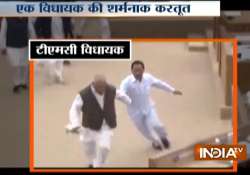 Watch: TMC MLA hits new low, runs away with Speaker’s mace in Tripura Assembly