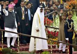 Narendra Modi, Pranab Mukherjee and Sheikh Mohammed Bin Zayed Al Nahyan 