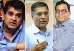 File pic - Amitabh Kant, Arvind Subramanian and Vijay Shekhar