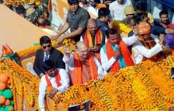 Amit Shah held road show on the last day of campaigning in Allahabad