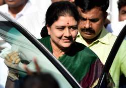 File - Sasikala leaves after attending AIADMK MLA's meeting in Chennai