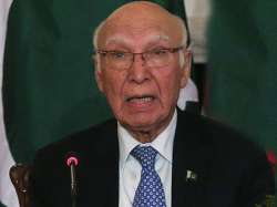 File pic of Pakistan's diplomat Aziz 