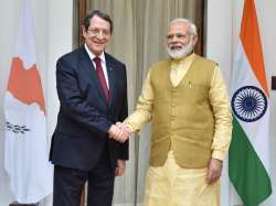 Cyprus President Nicos Anastasiades and PM Narendra Modi at Hyderabad House 