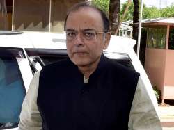 File pic of FM Arun Jaitley outside Parliament 