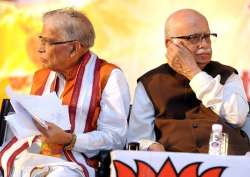 File pic of MM Joshi and LK Advani 