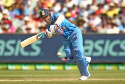 Ajinkya Rahane of India bats in action during the match 