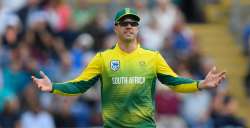 Captain AB de Villiers reacts during the match