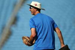 Jason Gillespie during the warm up session