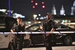 Police cars in the area of London Bridge after terror attack 