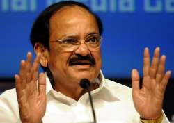 Union minister M Venkaiah Naidu addressing a press conference in Delhi