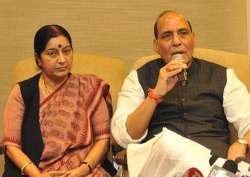 File pic of Sushma Swaraj and Rajnath Singh