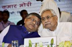 Nitish Kumar with Ravi Shankar Prasad  