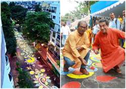 kolkata street alpona 2017 navratri