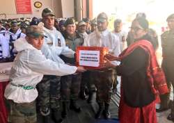 Nirmala Sitharaman interacts with troops at Siachen Base Camp