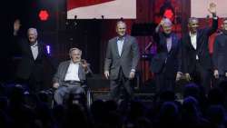 Former US presidents together at hurricane aid concert in Texas