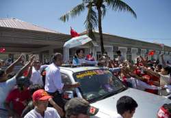 Suu Kyi in Rakhine state, Myanmar