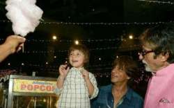 Abram, Shah Rukh Khan and Amitabh Bachchan on Aaradhya's birthday (PC: Instant Bollywood/Instagram)