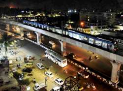 A Metro train during its trial run