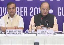 Arun Jaitley addressing media after GST Council meet in Guwahati 