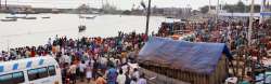 Huge crowd of anxious fishermen families and natives waiting for those who yet to return home at Vizhinjam harbour in Thiruvananthapuram on Saturday.